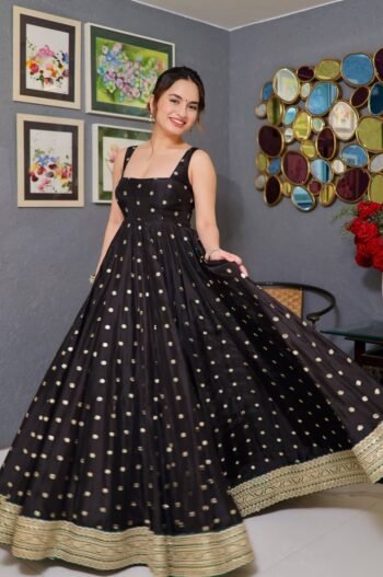 Black  Luxurious Designer Anarkali Suit Set