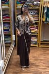 Designer Brown Drape Saree