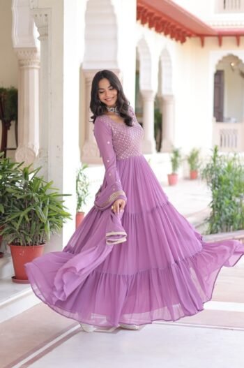 Onion Pink Georgette Gown