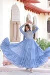 Sky Georgette Gown set